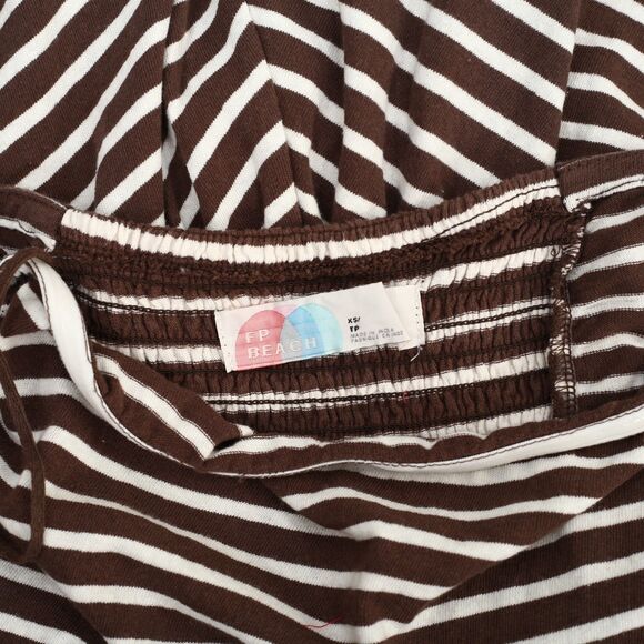 Free People Free Est Daley One-Piece Strip Tube Jumpsuit Dress Smocked XS 286389 - Picture 7 of 7